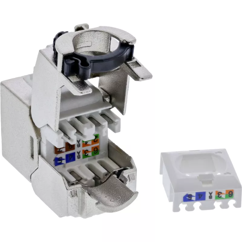 InLine Keystone RJ45 Jack schlank, SNAP-In, Cat.6A, integrierter Kabelbinder