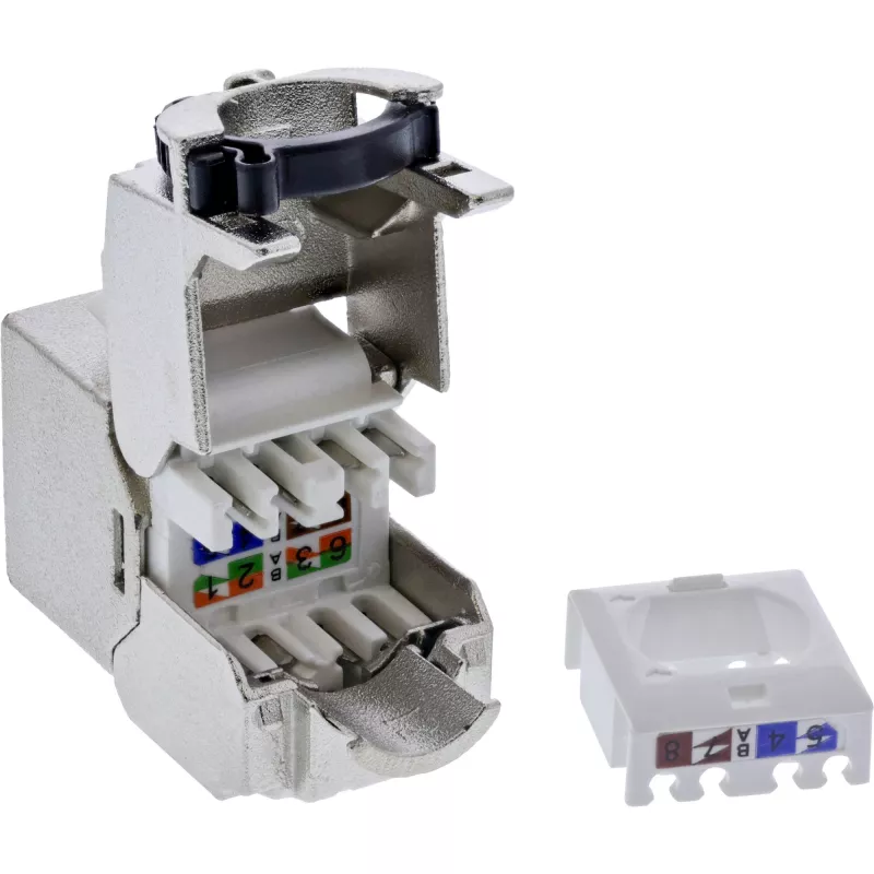 InLine Keystone RJ45-Buchse schlank, SNAP-In, Cat.8.1, integrierter Kabelbinder