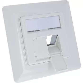 InLine Rahmenset für 2x RJ45 Keystone SNAP‑In, weiß RAL9010