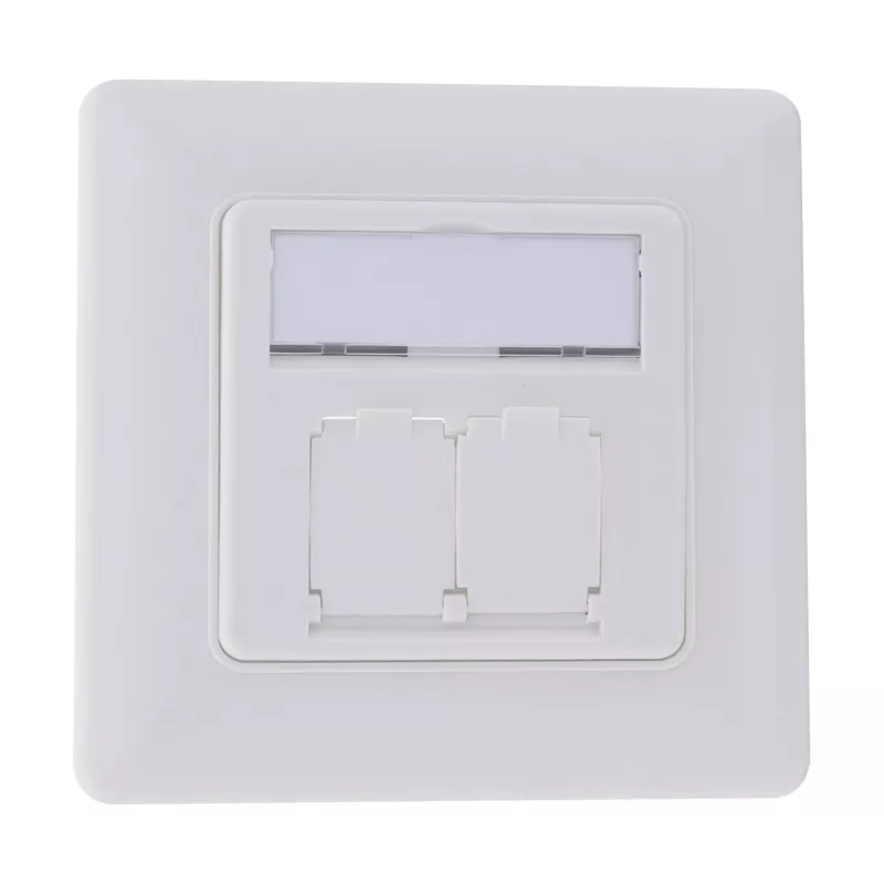 InLine Rahmenset für 2x RJ45 Keystone SNAP‑In, weiß RAL9010