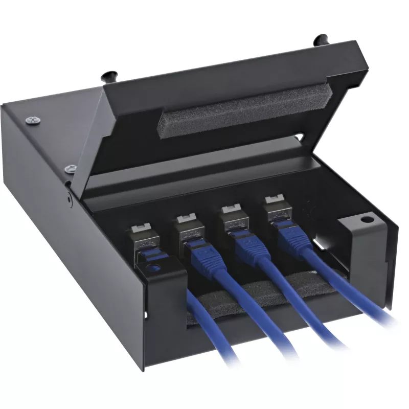 InLine Surface Mount Box für Keystone 4x RJ45 schwarz 76202X