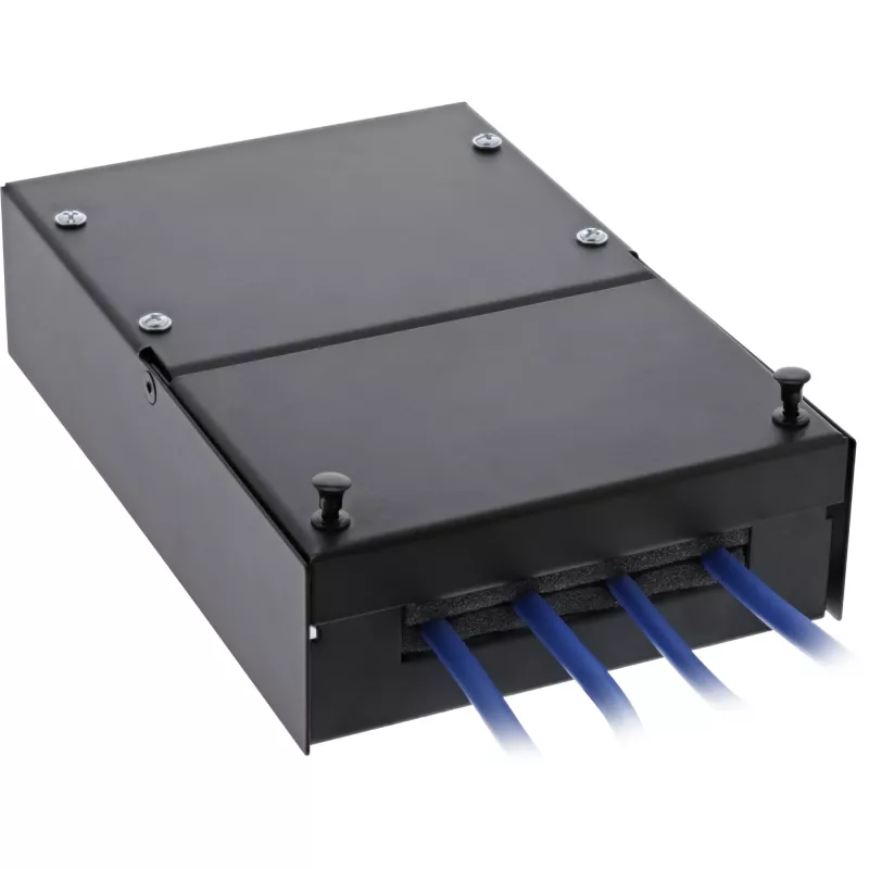 InLine Surface Mount Box für Keystone 4x RJ45 schwarz 76202X