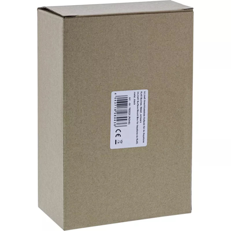 InLine Surface Mount Box für Keystone 4x RJ45 schwarz 76202X