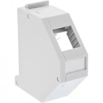 InLine Keystone-Halterung für Hutschiene, 1-Port, hellgrau