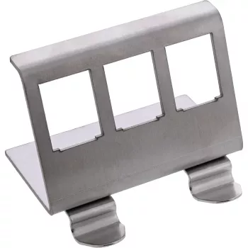 InLine 76203E Metall Keystone Snap-In Hutschienenhalterung, 3-fach