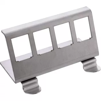 InLine 76203F Metall Keystone snap-in Hutschienen-Montagehalterung, 4-fach