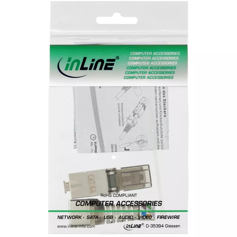 InLine RJ45-Stecker Cat.6A 500MHz feldkonfektionierbar geschirmt 76204A