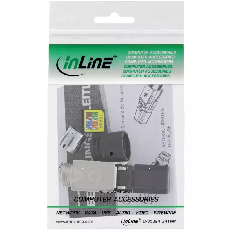 InLine RJ45-Stecker Cat.6A 500MHz, feldkonfektionierbar, geschirmt, mit Schraubkappe