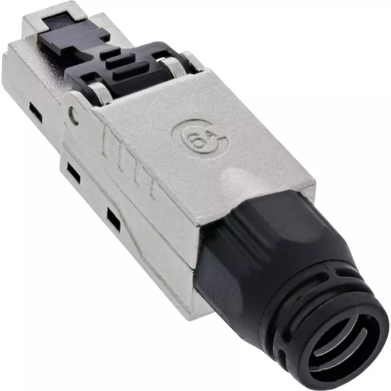 InLine RJ45-Stecker Cat.6A 500MHz, feldkonfektionierbar, geschirmt, mit Schraubkappe