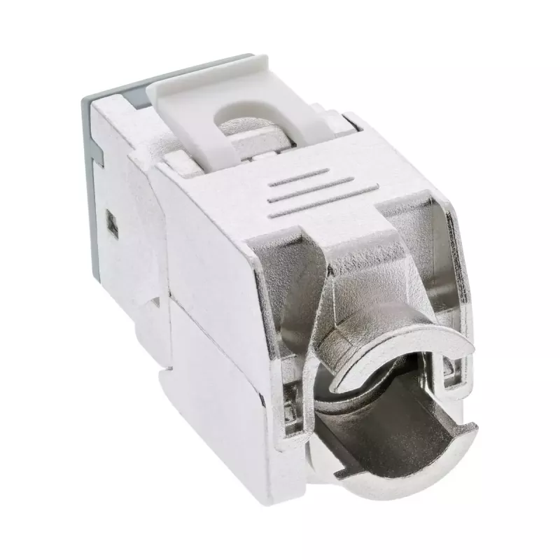 InLine Keystone RJ45-Buchse, geschirmt, Cat.6A, grau 8er-Pack