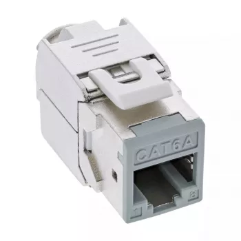 InLine Keystone RJ45-Buchse, geschirmt, Cat.6A, grau 8er-Pack