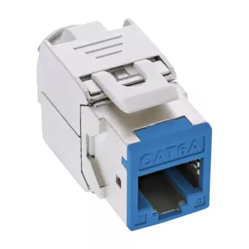 InLine Keystone RJ45-Buchse, geschirmt, Cat.6A, blau 8er-Pack
