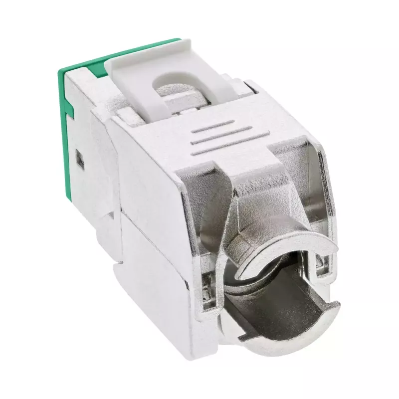 InLine Keystone RJ45-Buchse, geschirmt, Cat.6A, grün 8er-Pack