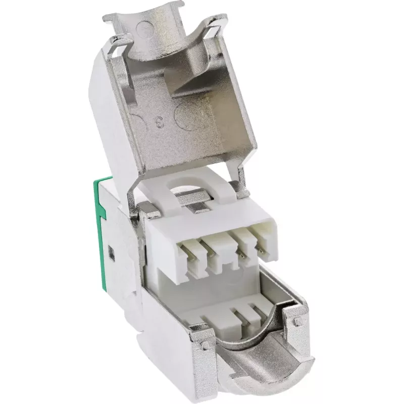 InLine Keystone RJ45-Buchse, geschirmt, Cat.6A, grün 8er-Pack