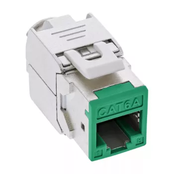 InLine Keystone RJ45-Buchse, geschirmt, Cat.6A, grün 8er-Pack