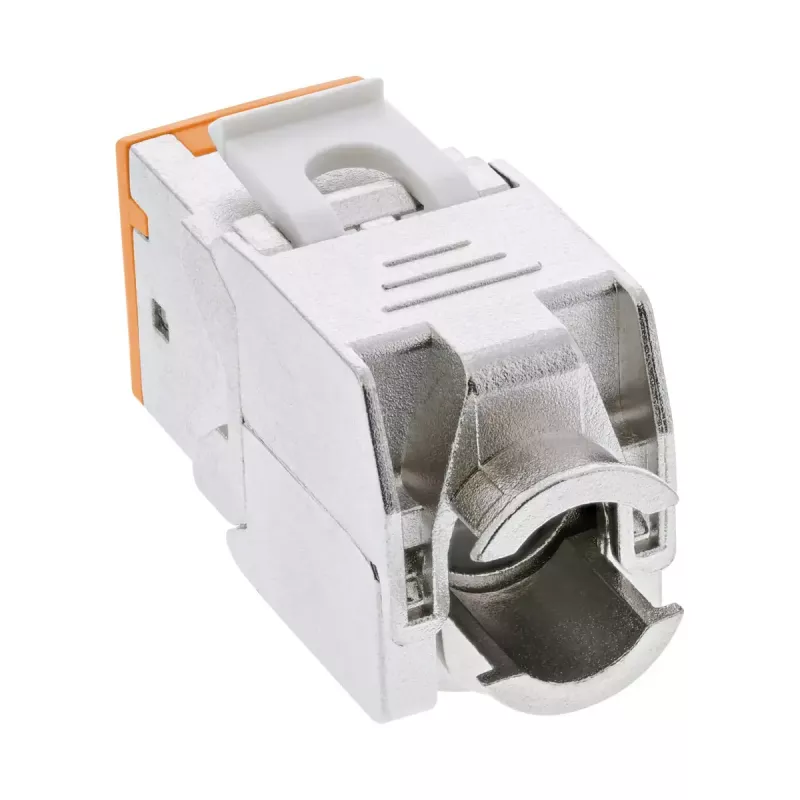 InLine Keystone RJ45-Buchse, geschirmt, Cat.6A, orange 8er-Pack