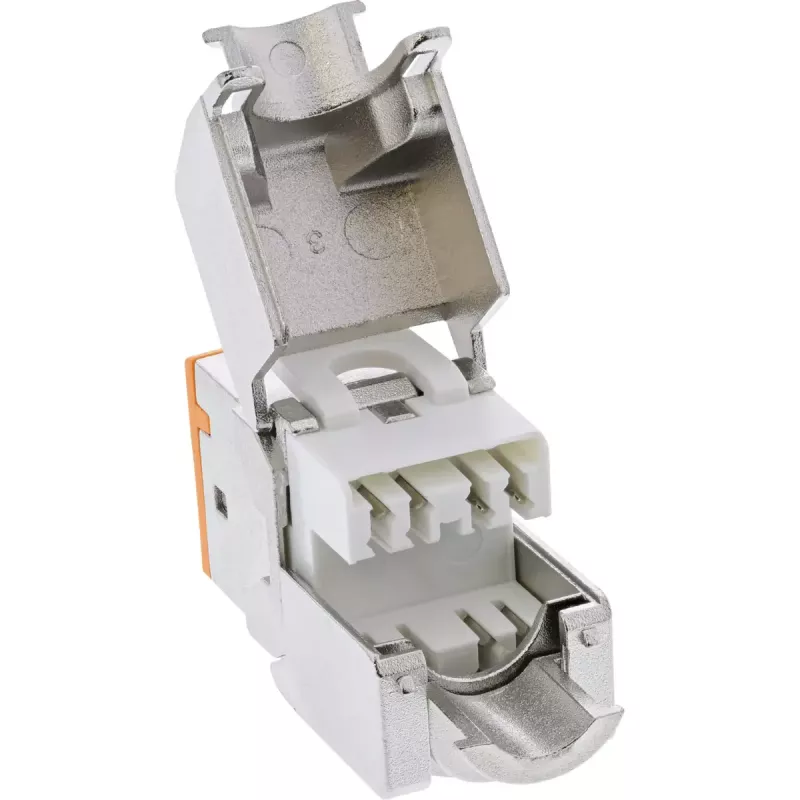 InLine Keystone RJ45-Buchse, geschirmt, Cat.6A, orange 8er-Pack