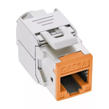 InLine Keystone RJ45-Buchse, geschirmt, Cat.6A, orange 8er-Pack