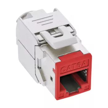 InLine Keystone RJ45-Buchse, geschirmt, Cat.6A, rot, 8er-Pack