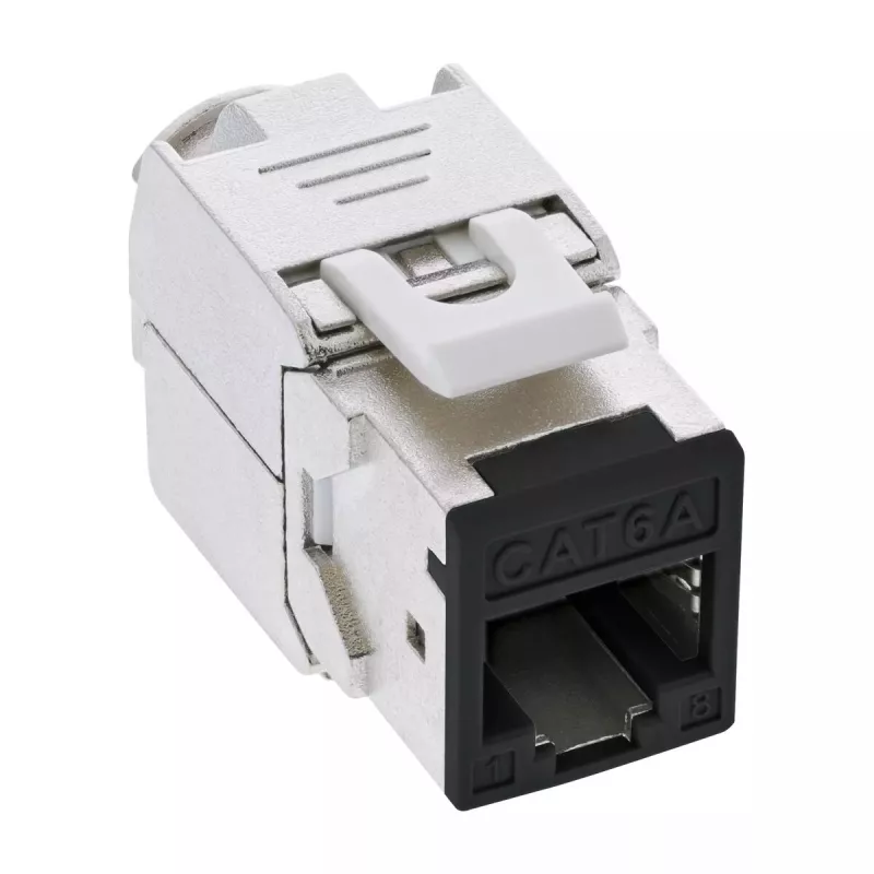 InLine Keystone RJ45-Buchse, geschirmt, Cat.6A, schwarz, 8er-Pack