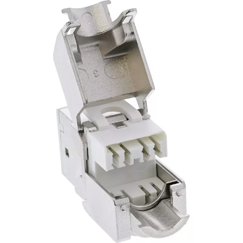 InLine Keystone RJ45-Buchse, geschirmt, Cat.6A, weiß, 8er-Pack