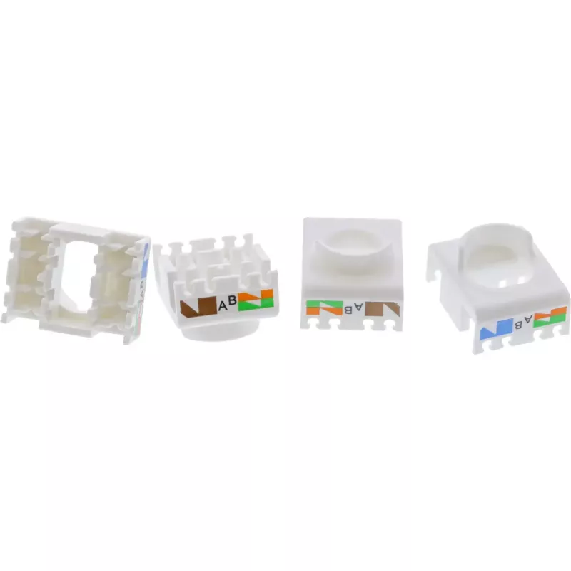 InLine Keystone RJ45-Buchse, geschirmt, Cat.6A, weiß, 8er-Pack
