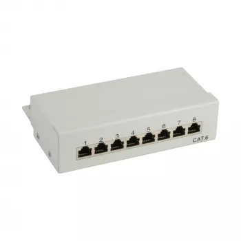 InLine Patch Panel Cat.6 8 Port für Desktop grau RAL7035