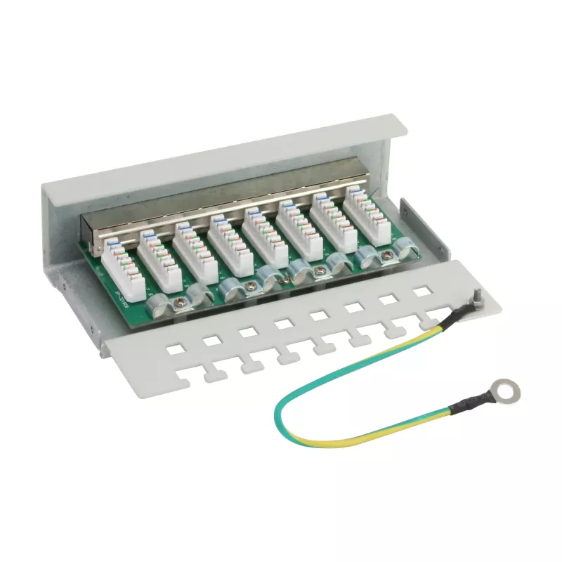 InLine Patch Panel Cat.6 8 Port für Desktop grau RAL7035
