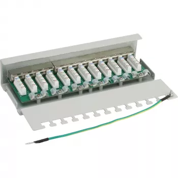 InLine Patch Panel Cat.6 12 Port Schreibtisch-/Wandmontage hellgrau RAL7035