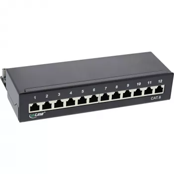 InLine Patch Panel Cat.6 12 Ports Tisch-/Wandmontage schwarz RAL9005