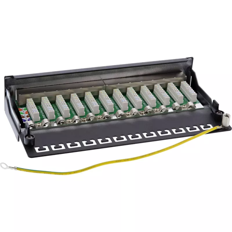 InLine Patch Panel Cat.6 12 Ports Tisch-/Wandmontage schwarz RAL9005