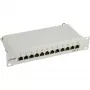 InLine 10 Zoll Cat.6 Patchpanel 12 Ports 1U lichtgrau RAL7035