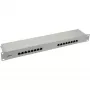 InLine Patch Panel Cat.6 16 Port 19 Zoll 1HE hellgrau RAL7035