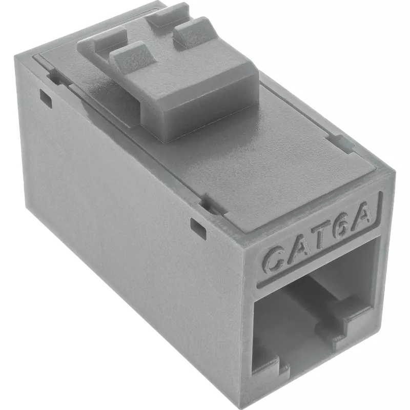 InLine Keystone RJ45-Buchse, ungeschirmt, Cat.6A, 8er-Pack, grau