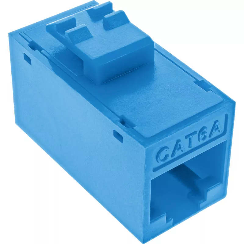 InLine Keystone RJ45-Buchse, ungeschirmt, Cat.6A, 8er-Pack, blau