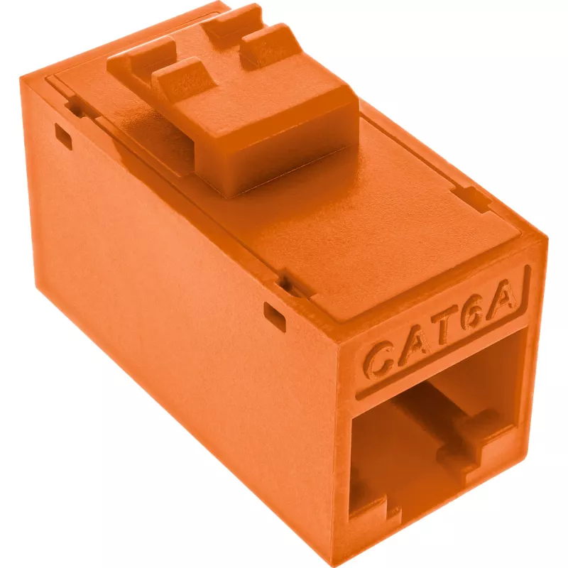 InLine Keystone RJ45-Buchse/-Kupplung, ungeschirmt, Kat.6A, 8er-Pack, orange