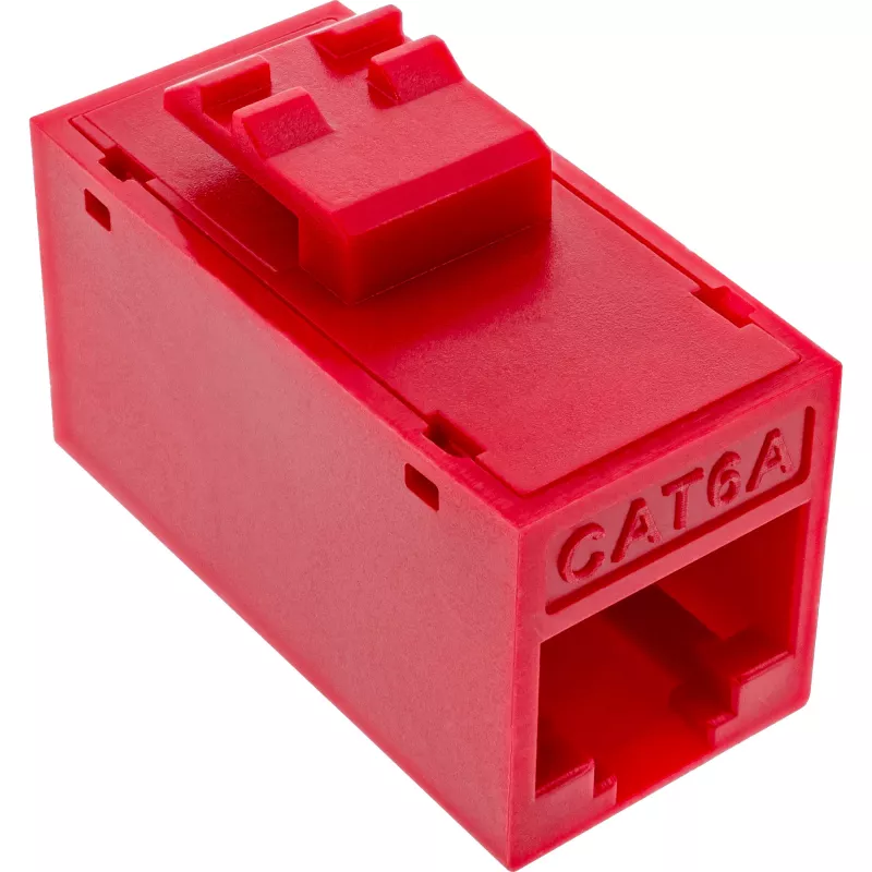 InLine Keystone RJ45-Buchse, ungeschirmt, Cat.6A, 8er-Pack, rot