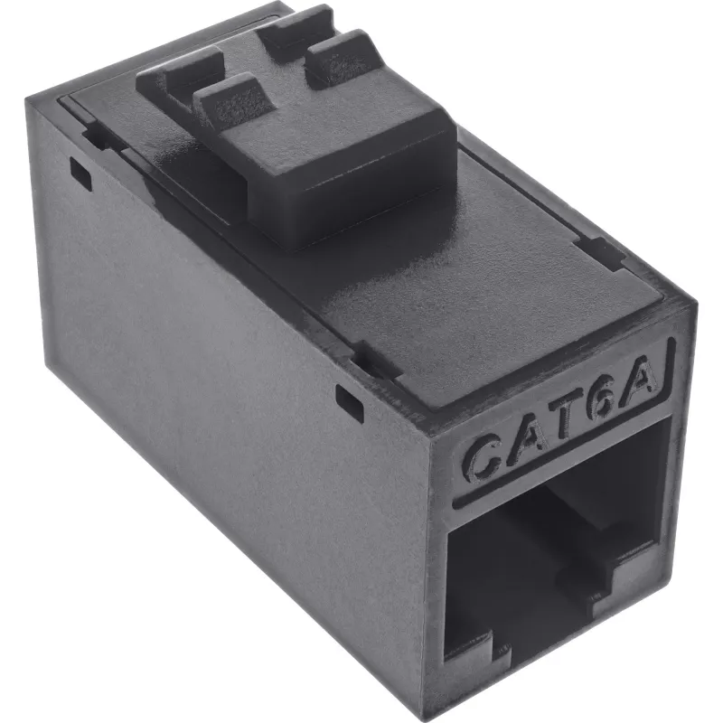 InLine Keystone RJ45-Buchse, ungeschirmt, Cat.6A, 8er-Pack, schwarz