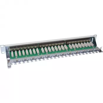 InLine Patch Panel Cat.6 24 Port 19 Zoll 1HE lichtgrau RAL7035