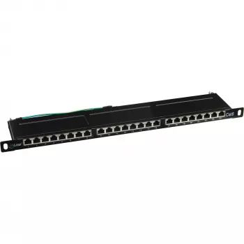 Patchfeld Cat.6 InLine 76224B 24 Port 19 Zoll 0,5HE Schwarz RAL9005