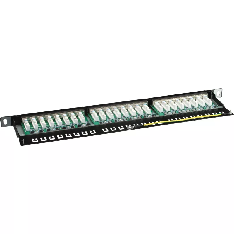 Patchfeld Cat.6 InLine 76224B 24 Port 19 Zoll 0,5HE Schwarz RAL9005