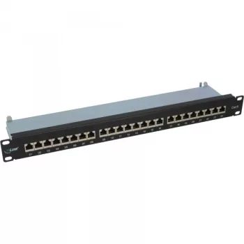 InLine Patch Panel Cat.6 24 Port 19 Zoll 1HE schwarz RAL9005