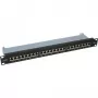InLine Patch Panel Cat.6 24 Port 19 Zoll 1HE schwarz RAL9005