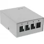 InLine Desktop-Konsolidierungspunkt-Box 4x Keystone RJ45, Metall, RAL7035