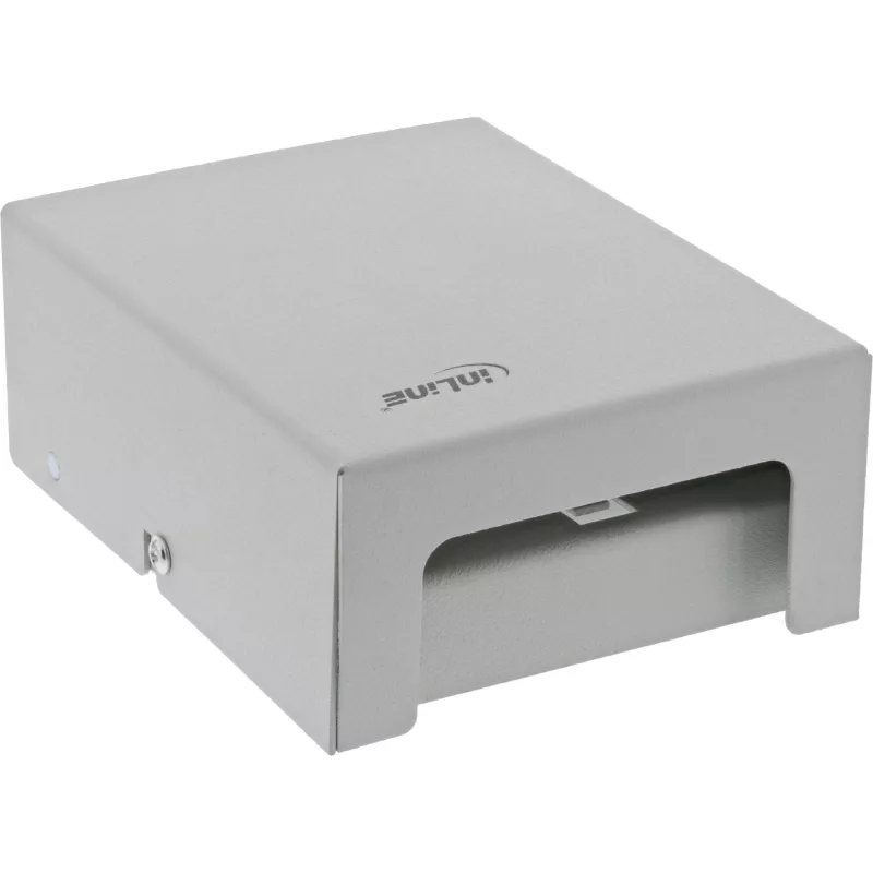InLine Desktop-Konsolidierungspunkt-Box 4x Keystone RJ45, Metall, RAL7035