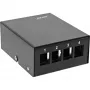 InLine Desktop-Konsolidierungspunktbox 4x Keystone RJ45, Metall, Schwarz RAL9005