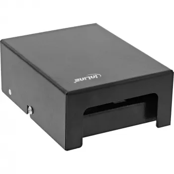InLine Desktop-Konsolidierungspunktbox 4x Keystone RJ45, Metall, Schwarz RAL9005