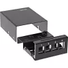 InLine Desktop-Konsolidierungspunktbox 4x Keystone RJ45, Metall, Schwarz RAL9005
