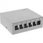 InLine Desktop Consolidation Point Box 6x Keystone RJ45, Metall, RAL7035
