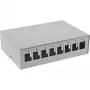 InLine Desktop-Konsolidierungspunkt-Box 8x Keystone RJ45, Metall, RAL7035